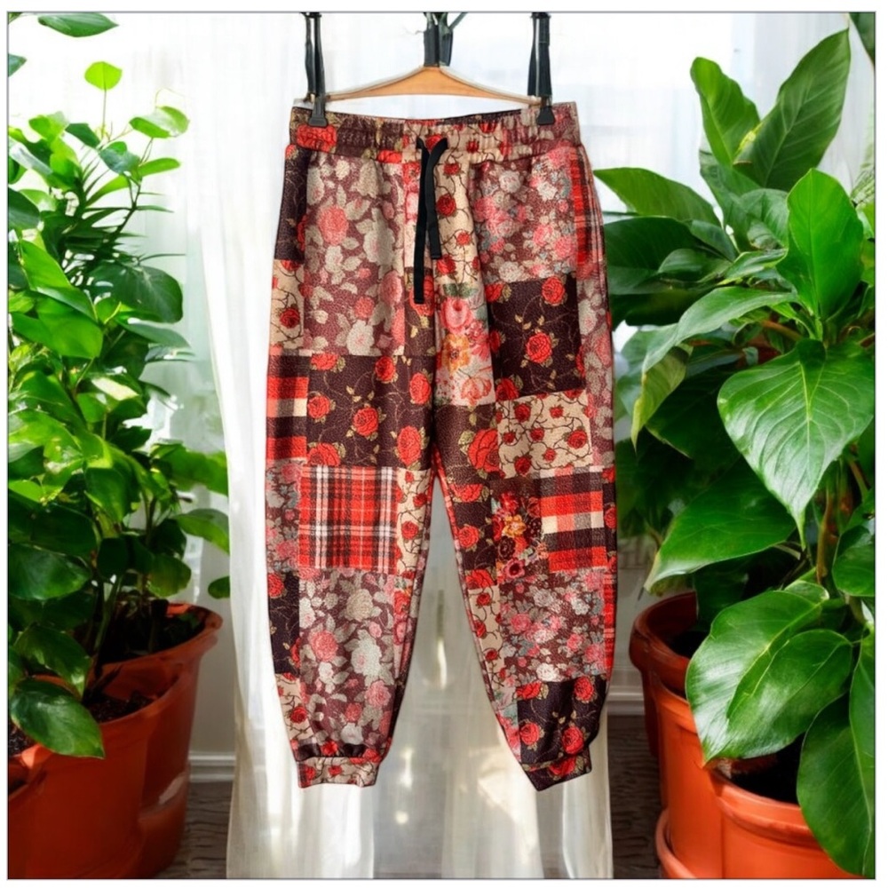 Gorgeous Rare Patchwork Textured Pant - JADED London -EUC -Sz L 😍-Boho-Festival